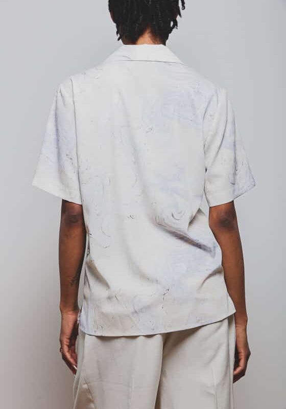 Marbled print Camp Collar Shirt