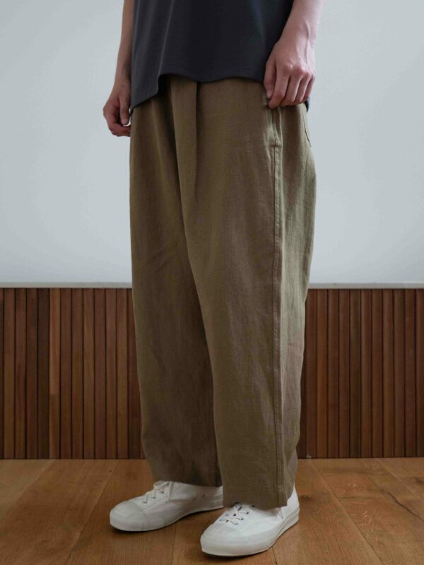 Linen Minimal Pant in Khaki by From Scratch