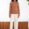Jessica Slit Knit Top in Light Brown by Andersson Bell