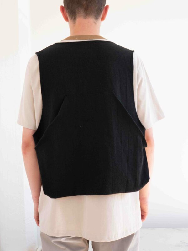 Linen Muse Vest in Black by Voo Shop