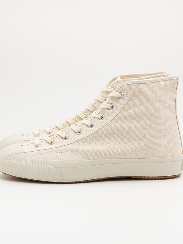 Classic Hi Gym Shoes in White Mono by Moonstar