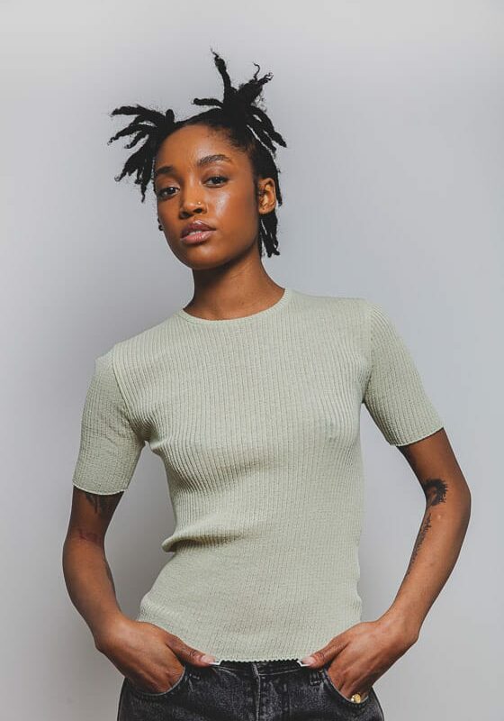 Ribbed organic T-shirt