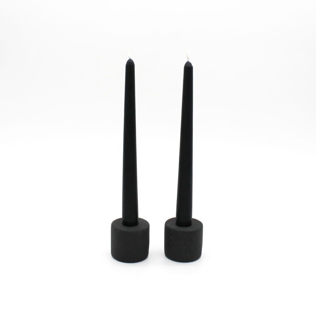 Granite Candlestick Holders by Manzo Design Black