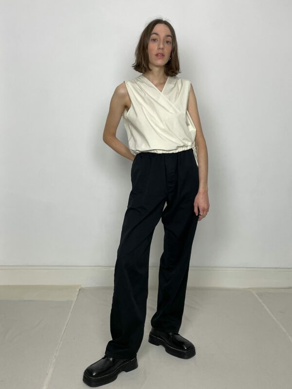 Lime Blouse in Cream by Table