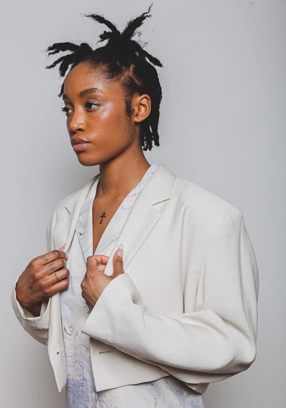 Cream cropped blazer