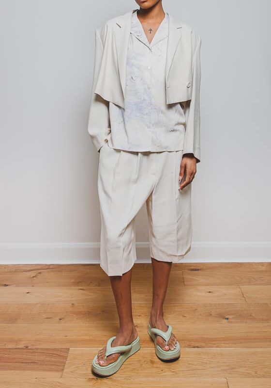 Cream Suit Shorts