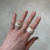 Ruby Taglight Plunging Bird Ring (Silver / 9K Yellow Gold) - Image 3