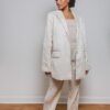 Mazelle Studio Wide Leg Trousers in Cream - Image 2