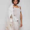 Mazelle Studio Wide Leg Trousers in Cream - Image 4