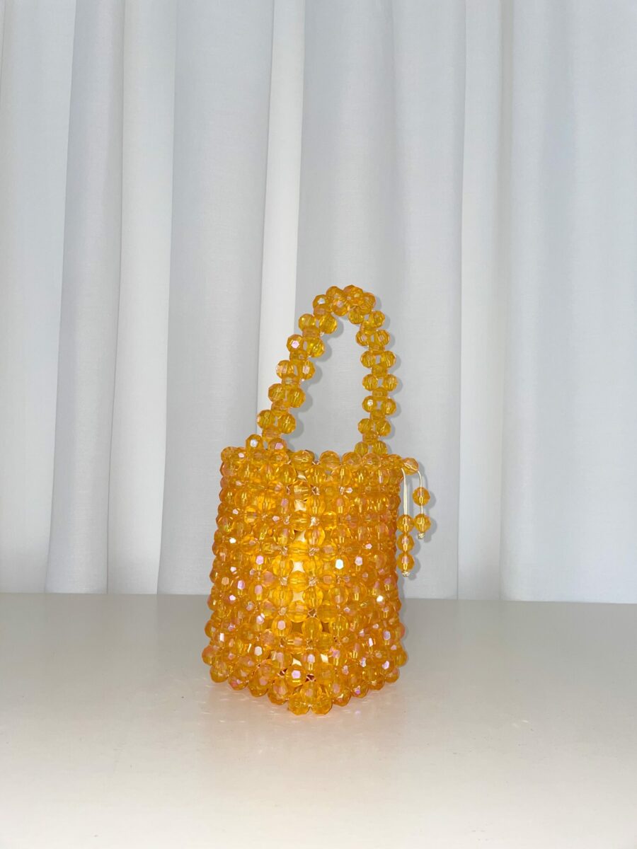 Orange Beaded Bag