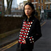 Oversized Checkered Cardigan in Black by Ballow - Image 2
