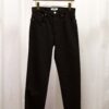 High Rise Stove Piped Denim Pants in Black by ReDone