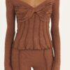 Uzie Top in Brown by Mazelle Studio