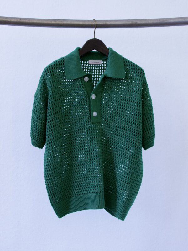 Knit Polo Shirt in Green by Lawless