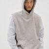 Grey Relaxed Sleeveless Hoodie by Knock - Image 4