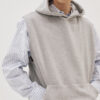 Grey Relaxed Sleeveless Hoodie by Knock - Image 3