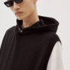 Black Relaxed Sleeveless Hoodie by Knock - Image 5