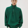 Green Hatchi Half-Zip Up Turtle Knit by Laine