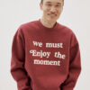 Red Relaxed fit Crewneck Graphic Sweatshirt