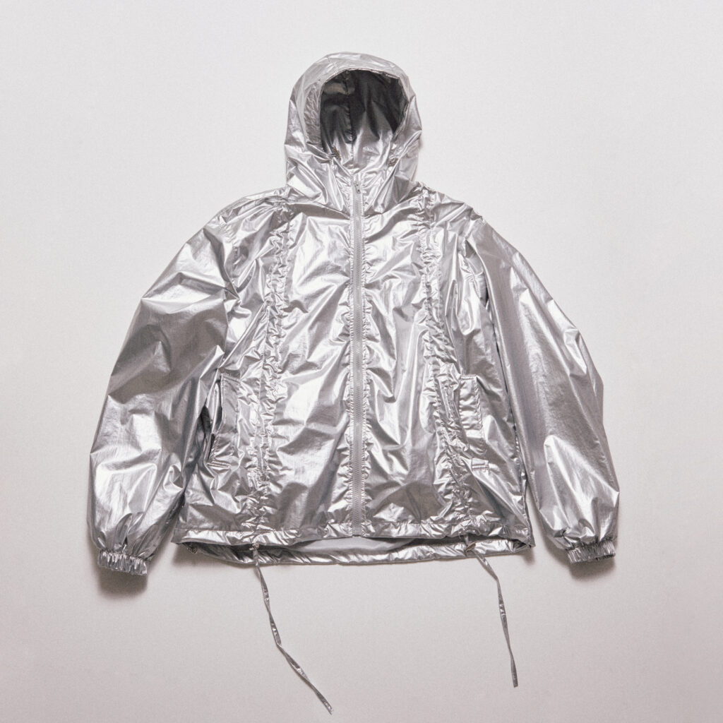 Silver Metal Shirring Jacket by Unused Lab