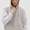 Grey Relaxed Sleeveless Hoodie by Knock